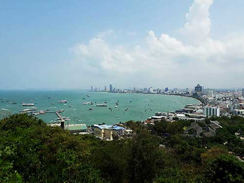 The view of Pattaya from the view point of Pratumnak Pattaya bay
